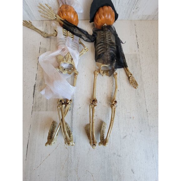 Skeleton pumpkin hanging Jack O'Lantern Halloween home decor set - Picture 6 of 8